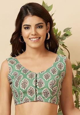 Printed Cotton Readymade Saree Blouse