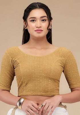 Self Design Non Padded Readymade Saree Blouse