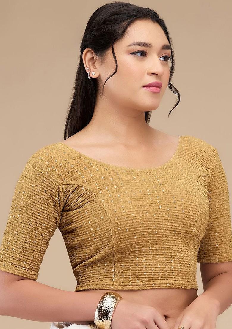 Self Design Non Padded Readymade Saree Blouse