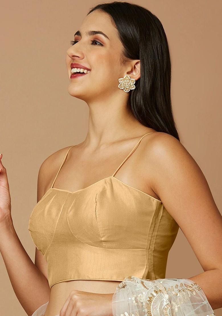 Shoulder Straps Silk Saree Blouse