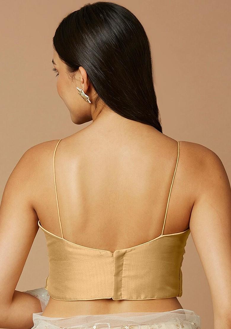 Shoulder Straps Silk Saree Blouse