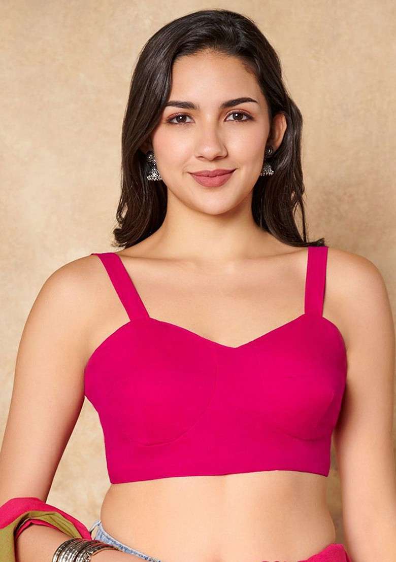 Women Pure Cotton Saree Blouse - Indya