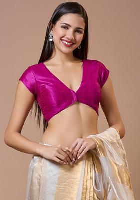 Women V Neck Short Sleeves Readymade Blouse