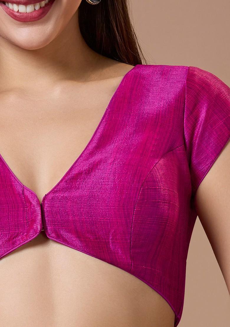 Women V Neck Short Sleeves Readymade Blouse