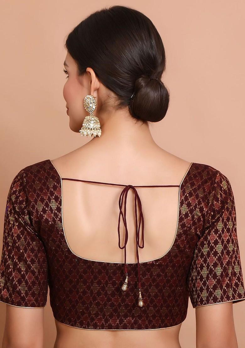 Women Woven Design Saree Blouse