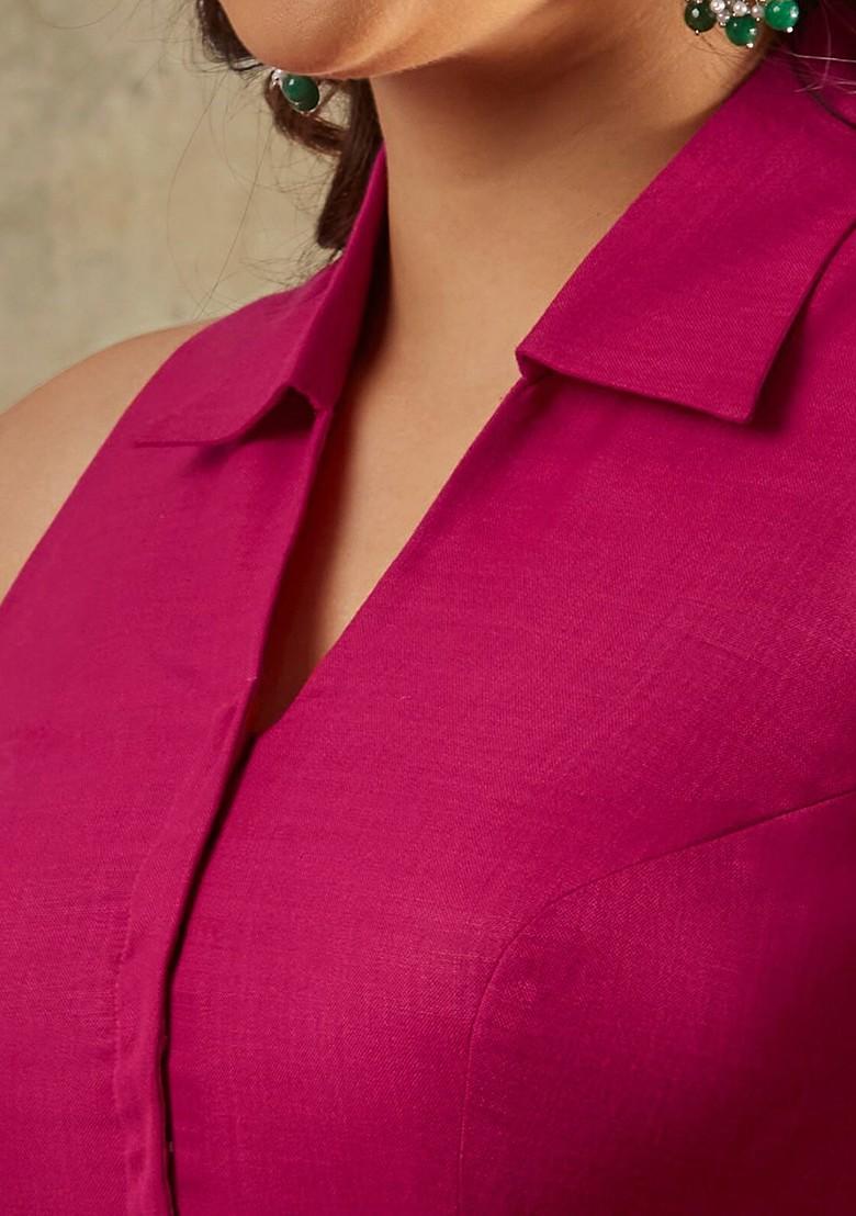 Collared Cotton Saree Blouse