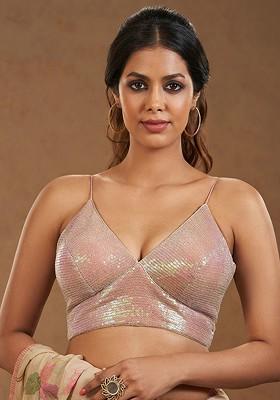 Embellished Sequinned Saree Blouse