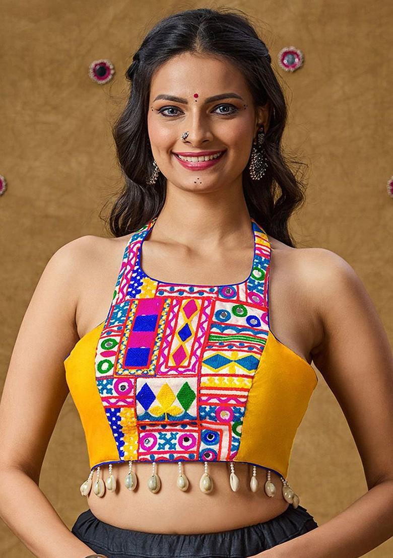 Women Embroidered Padded Saree Blouse