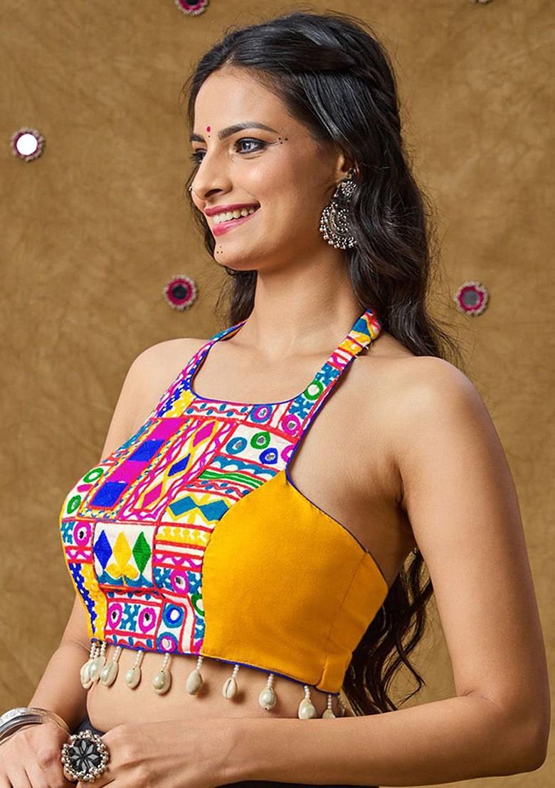 Women Embroidered Padded Saree Blouse