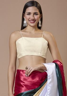 Square Neck Sleeveless Comfort Fit Padded Saree Blouse