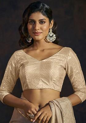 Sequin Embellished Padded Readymade Saree Blouse