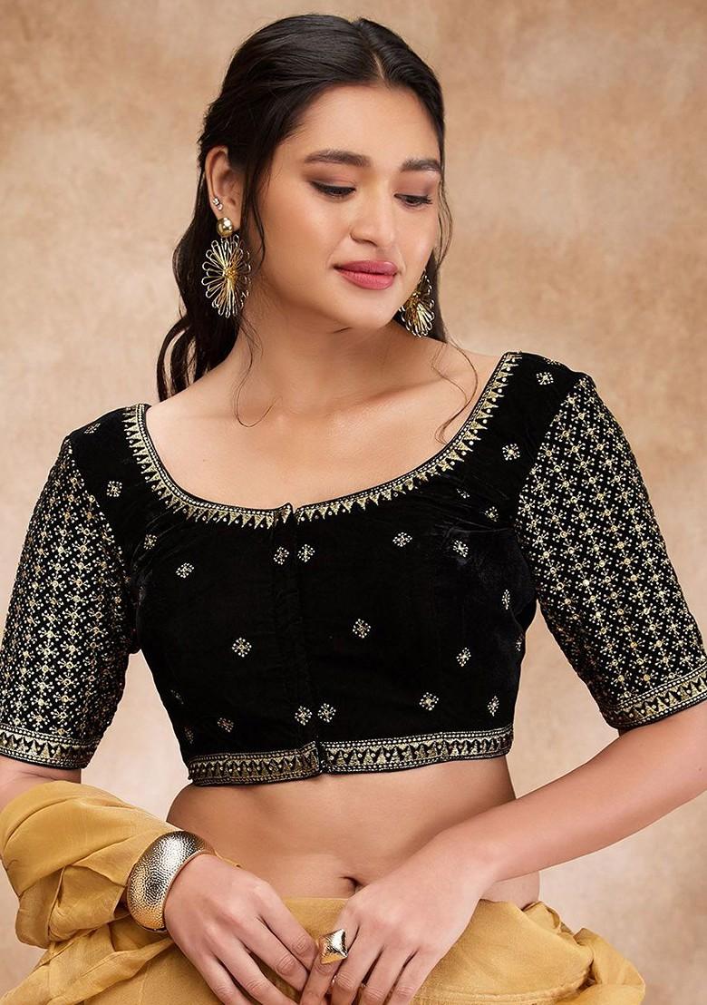 Embroidered Padded Saree Blouse