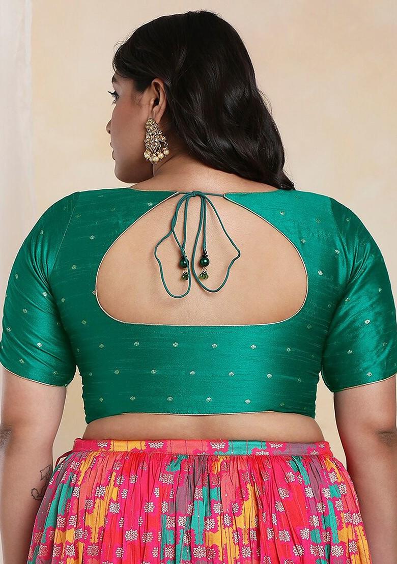 Woven Design Brocade Readymade Saree Blouse With Tie Ups