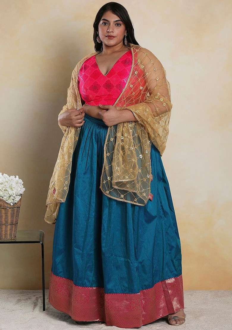 V Neck Woven Designed Brocade Readymade Saree Blouse With Tie Ups - Indya