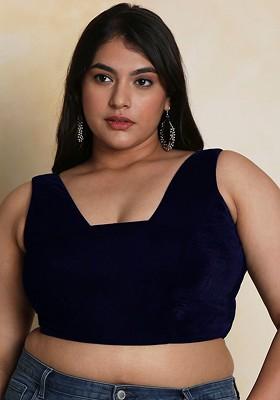 Plus Size Velvet Saree Blouse