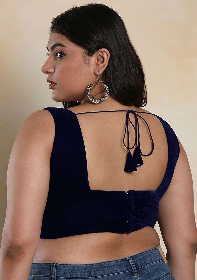 Plus Size Velvet Saree Blouse - Indya