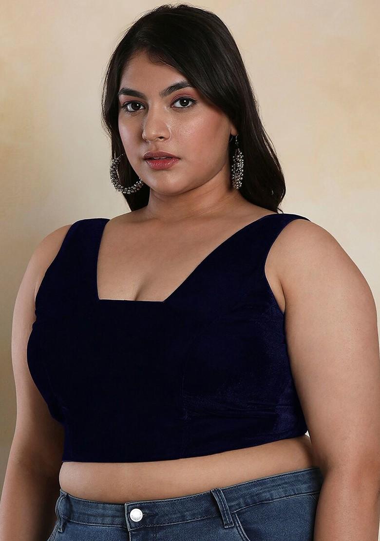 Plus Size Velvet Saree Blouse