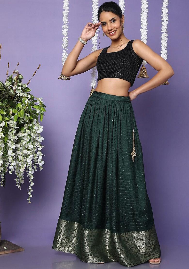 Women Black Embellished Saree Blouse