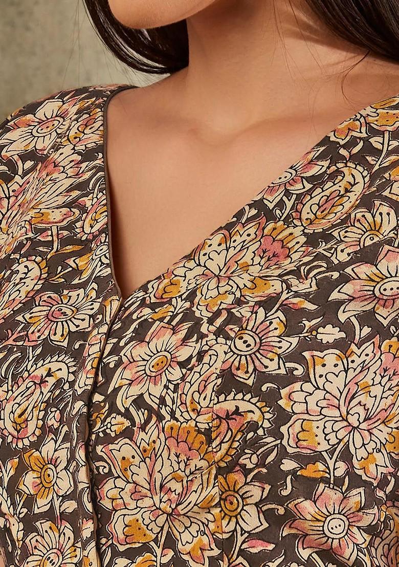 Printed Cotton Saree Blouse