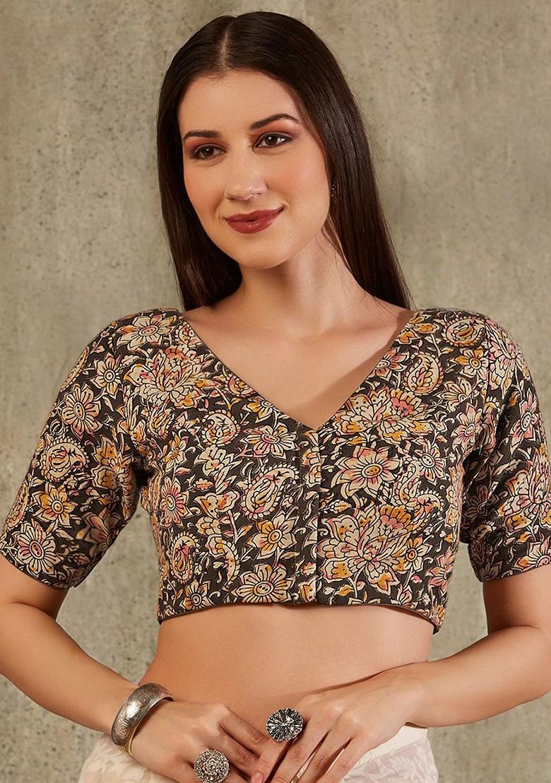 Printed Cotton Saree Blouse