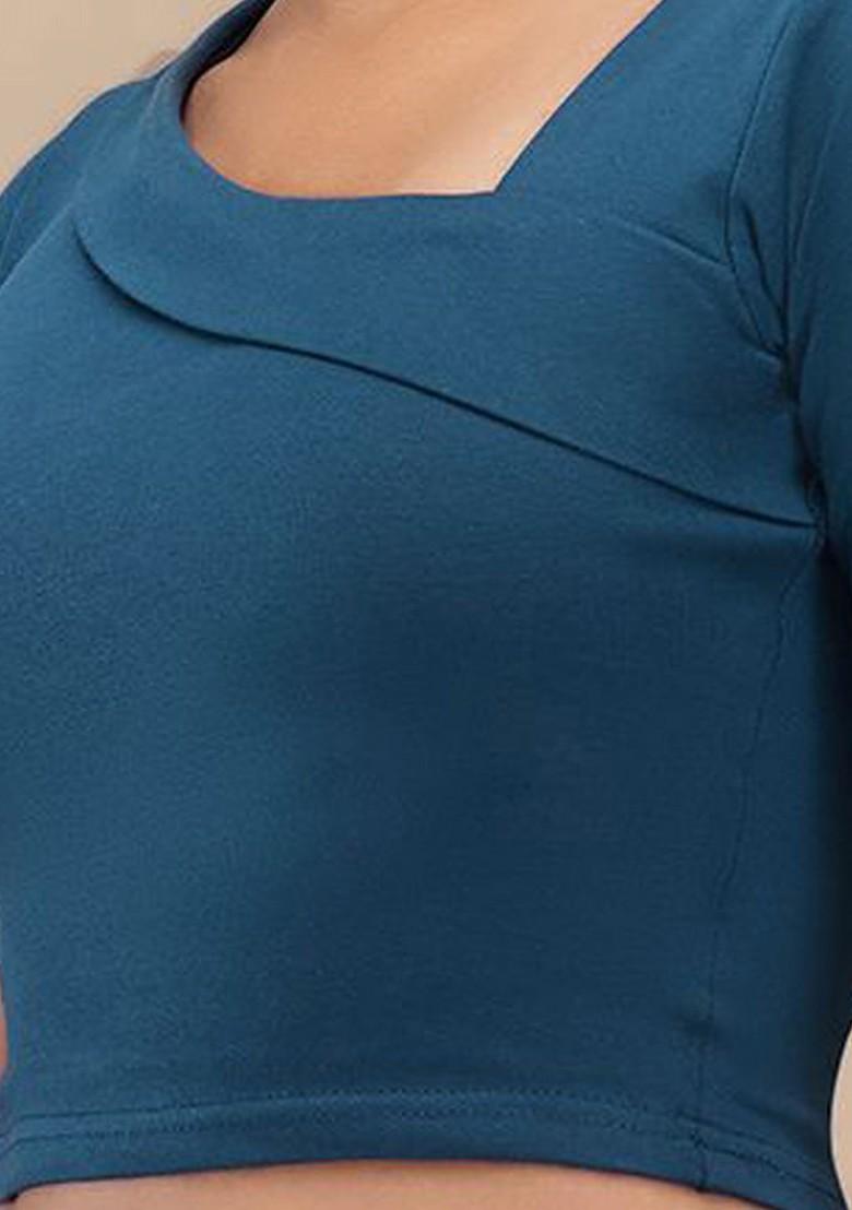 Asymmetric Neck Non Padded Readymade Saree Blouse