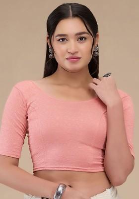 Self Design Readymade Non Padded Saree Blouse