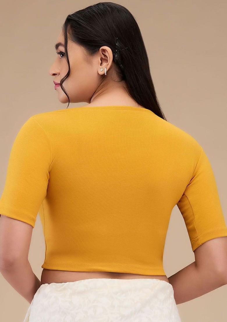 Asymmetric Neck Non Padded Readymade Saree Blouse