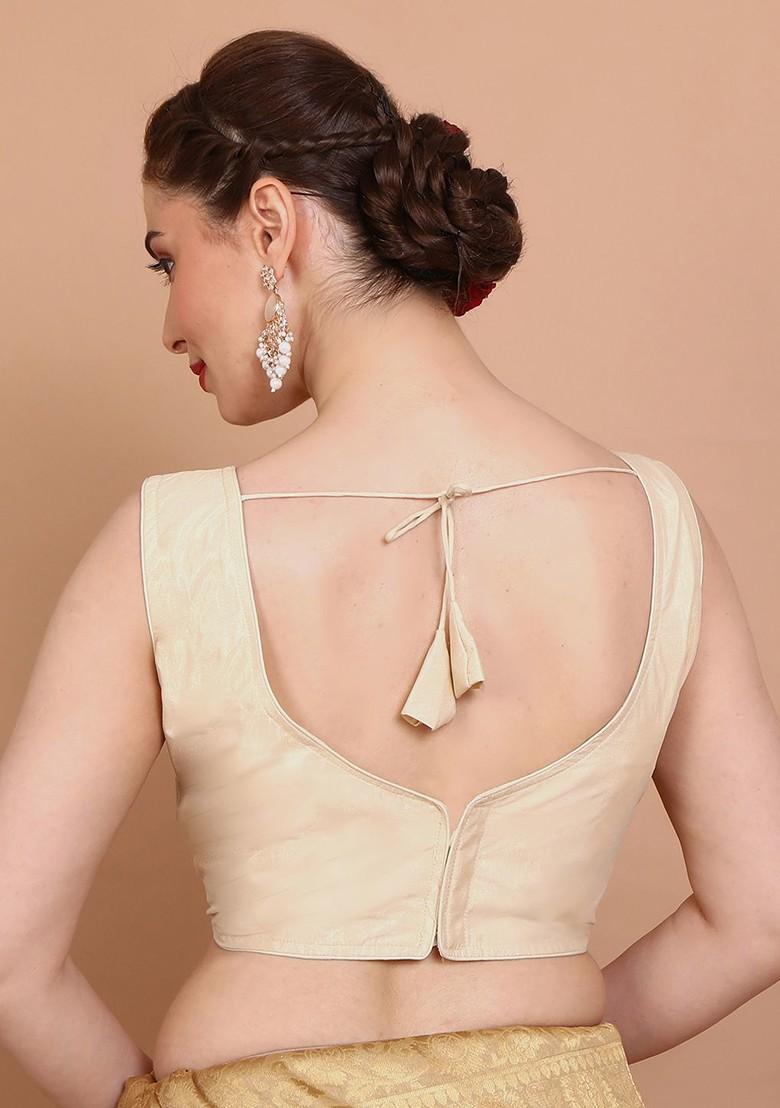 Embroidered V Neck Saree Blouse