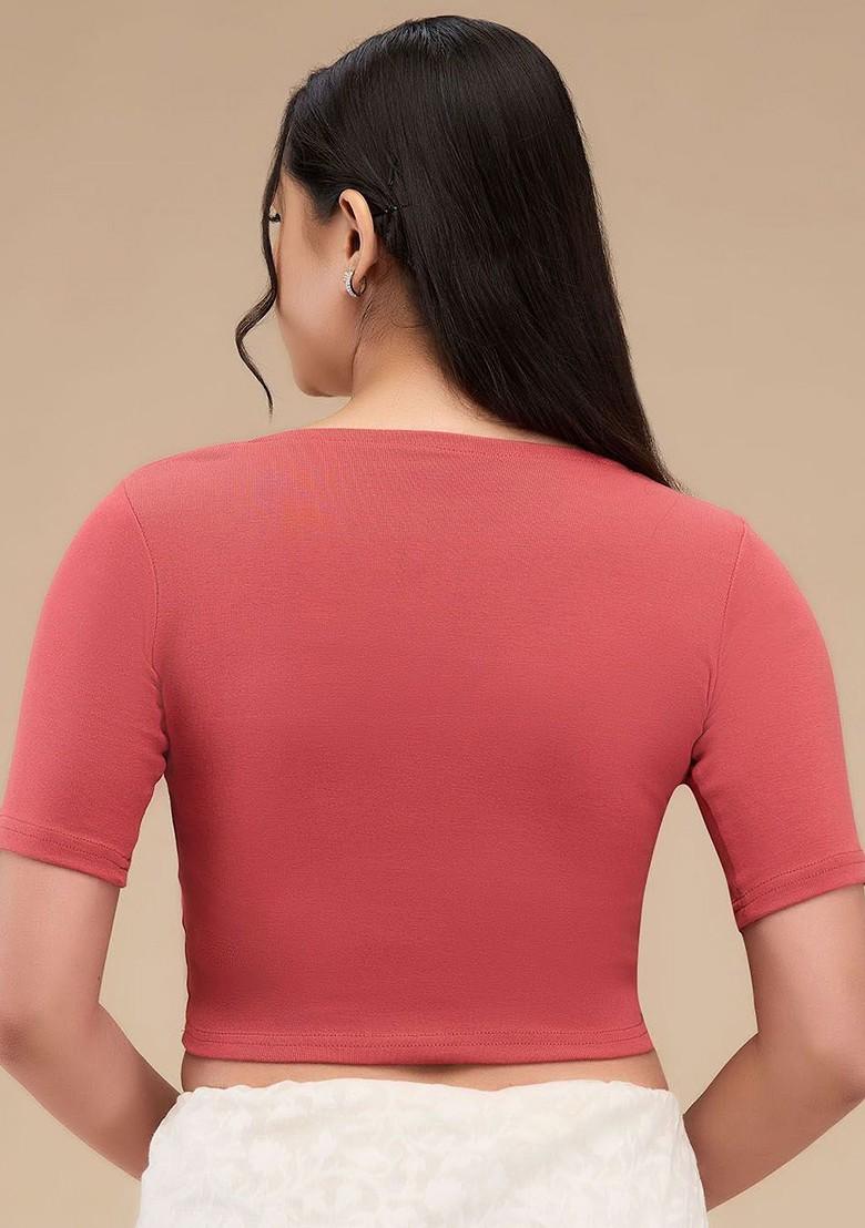 Asymmetric Neck Non Padded Readymade Saree Blouse