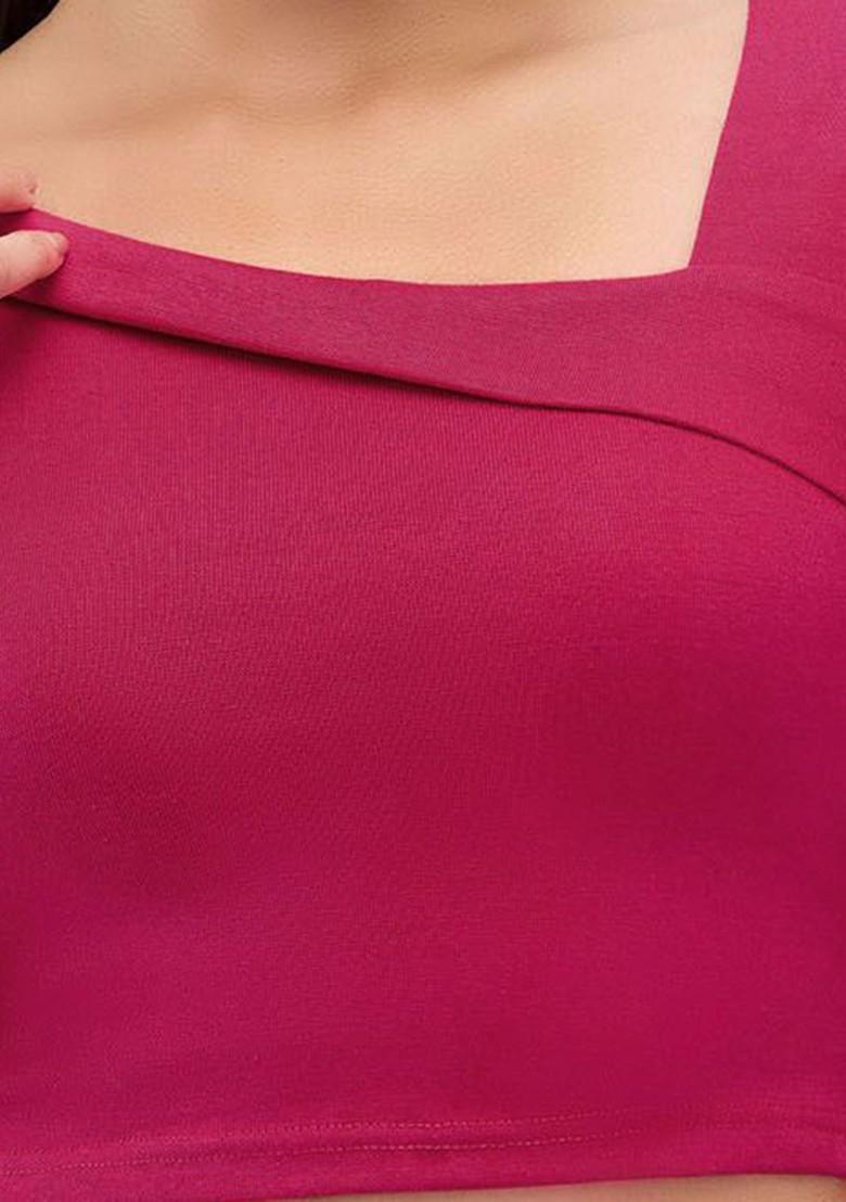 Asymmetric Neck Non Padded Readymade Saree Blouse