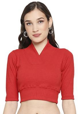 Knitted Stretchable Readymade Saree Blouse