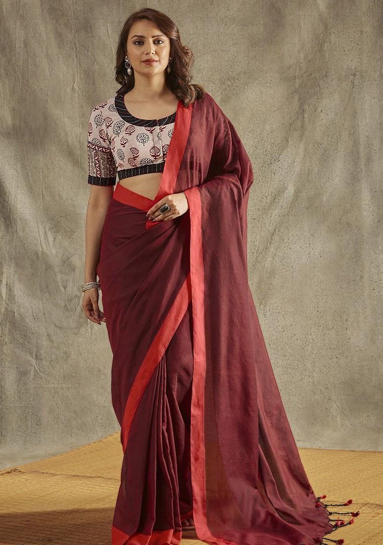 Block Printed Readymade Saree Blouse