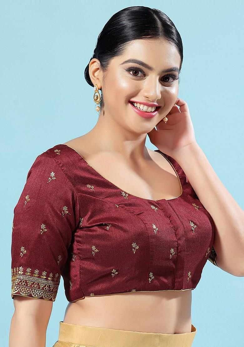 Embroidered Silk Saree Blouse