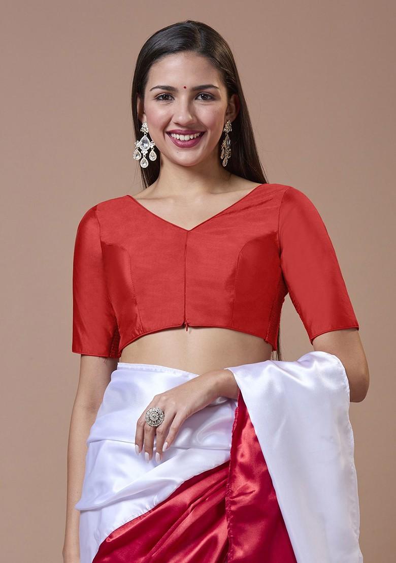 V Neck Padded Readymade Blouse With Comfortable Fit