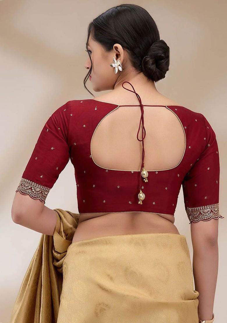 Embroidered Padded Saree Blouse