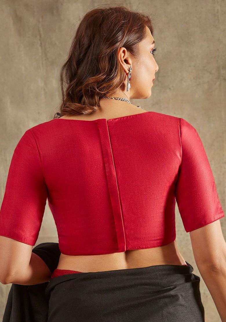 Short Sleeves Linen Saree Blouse