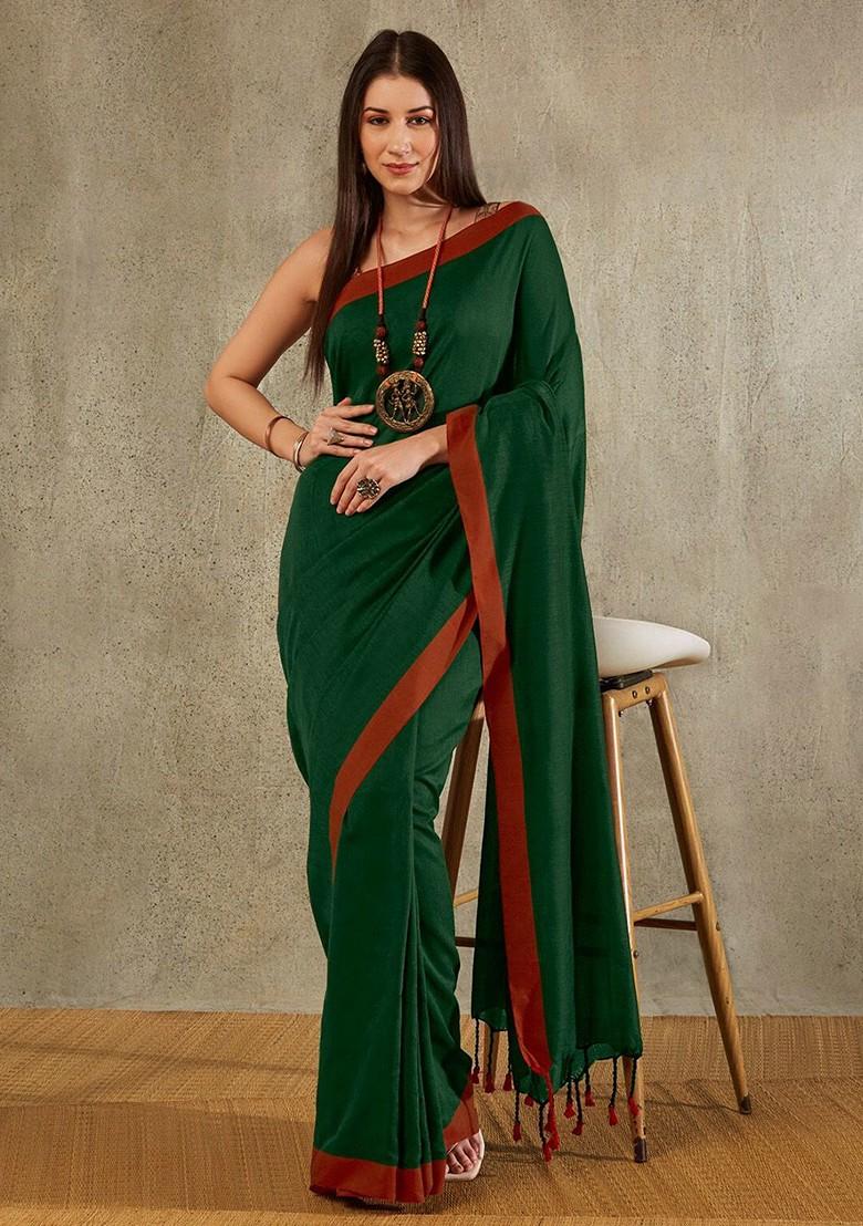 Floral Printed Cotton Saree Blouse