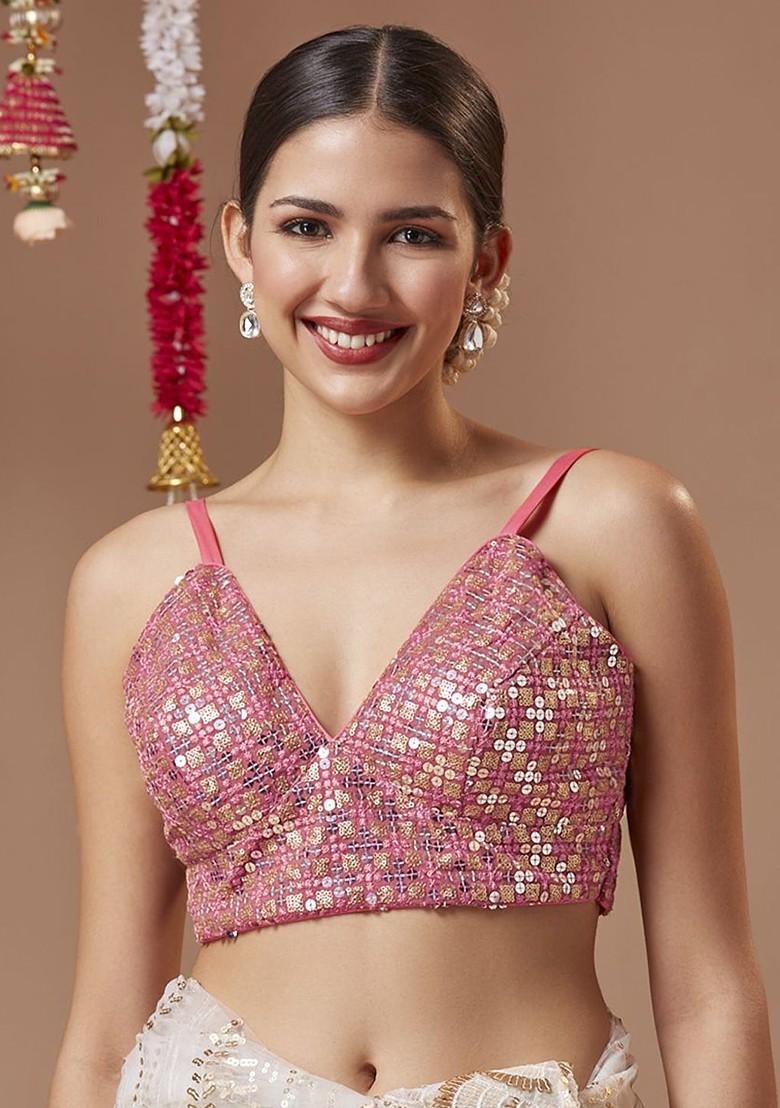 Georgette Padded Sleeveless Readymade Blouse