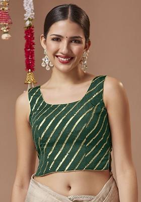 Georgette Round Neck Padded Sleeveless Readymade Blouse