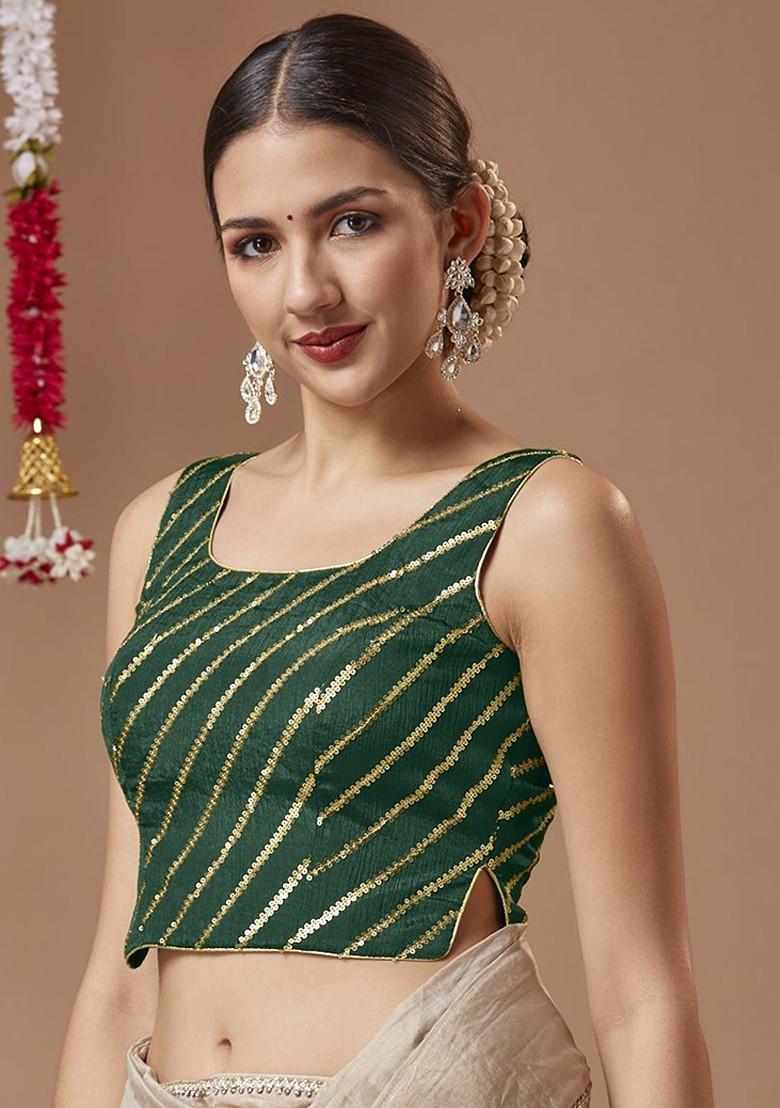 Georgette Round Neck Padded Sleeveless Readymade Blouse