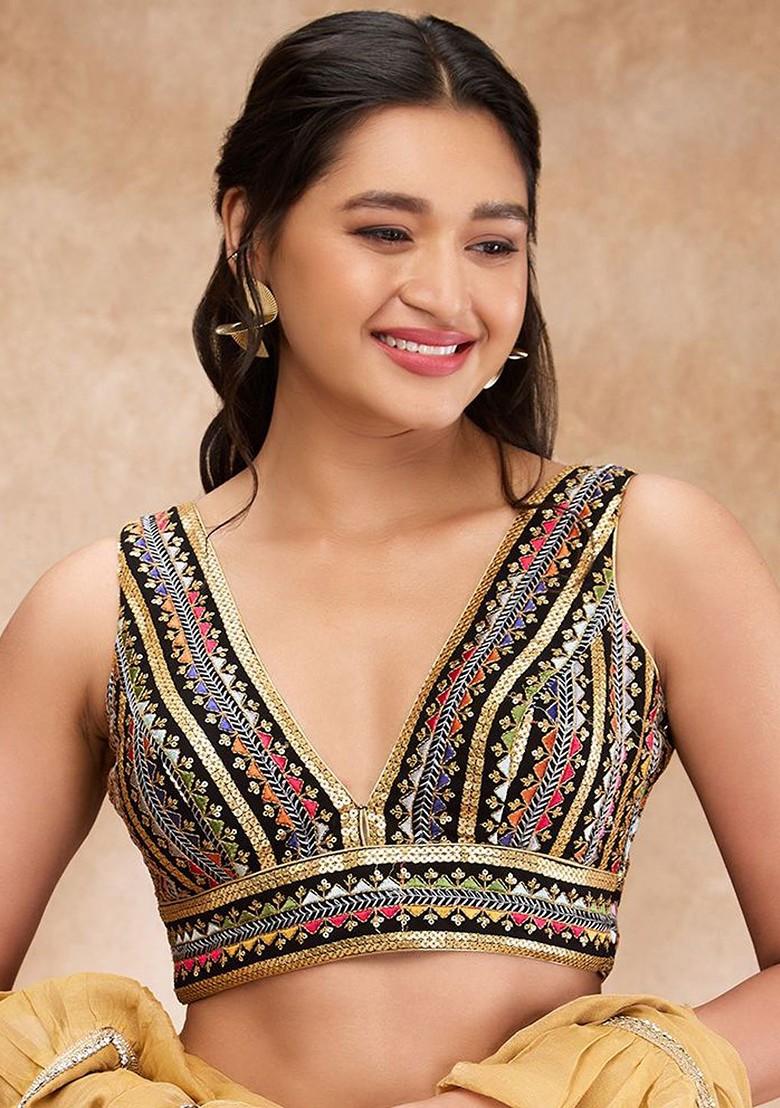 Embroidered Padded Georgette Saree Blouse