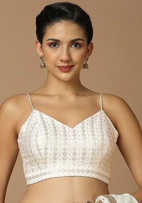 Embellished Sequinned Silk Saree Blouse