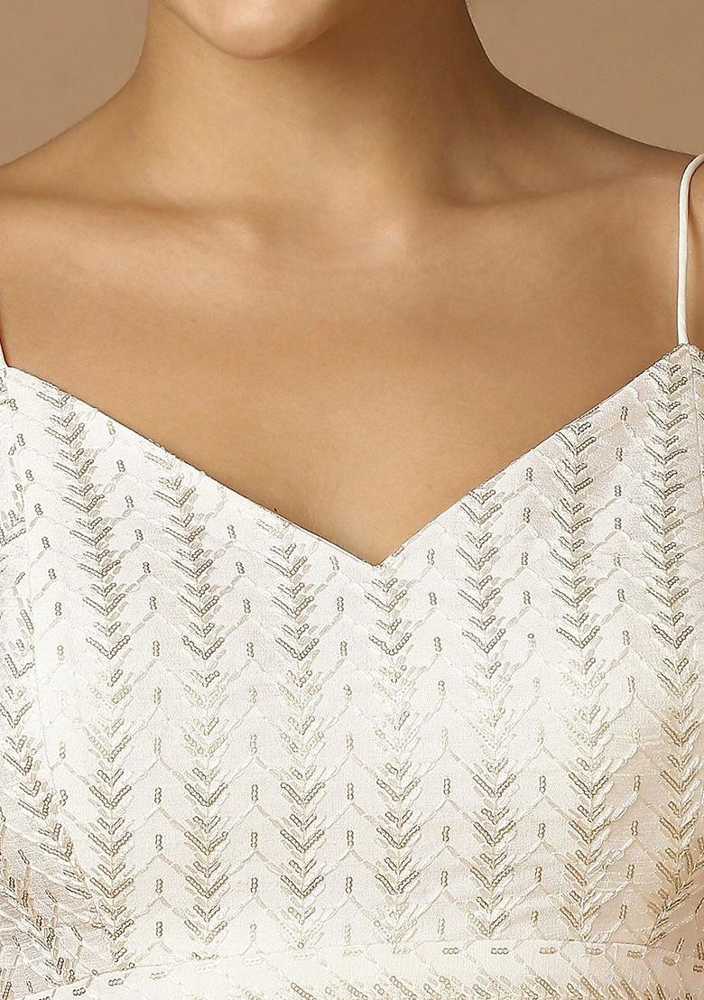 Embellished Sequinned Silk Saree Blouse