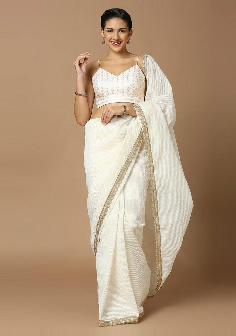 Embellished Sequinned Silk Saree Blouse