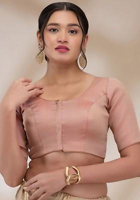 Woven Design Readymade Padded Saree Blouse