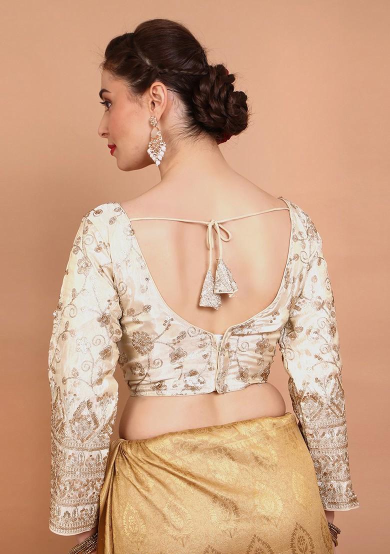 Embroidered Sweetheart Neck Saree Blouse