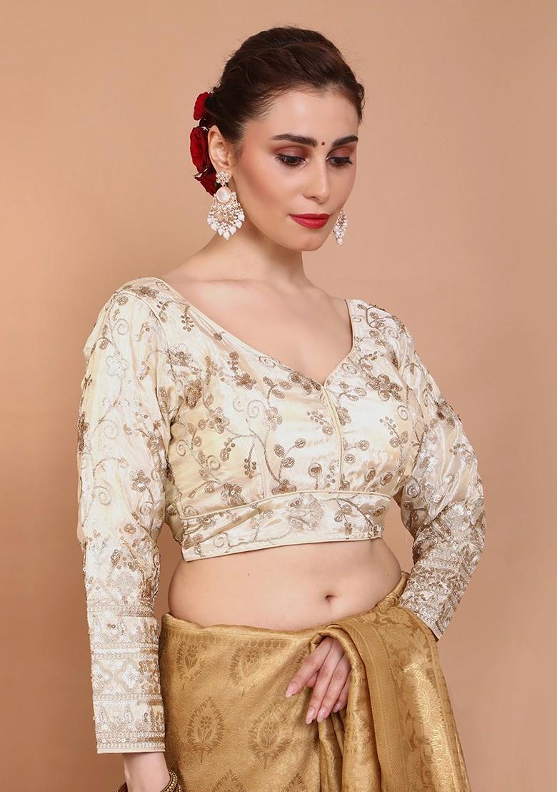 Embroidered Sweetheart Neck Saree Blouse