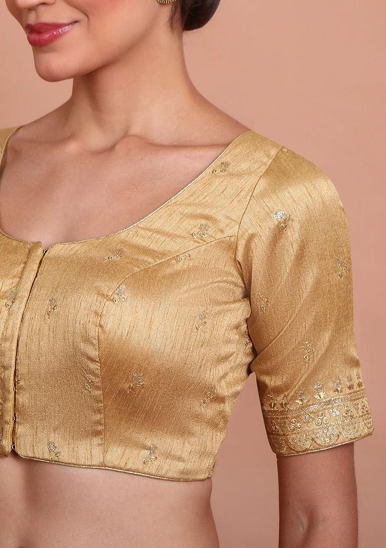 Embroidered Round Neck Saree Blouse