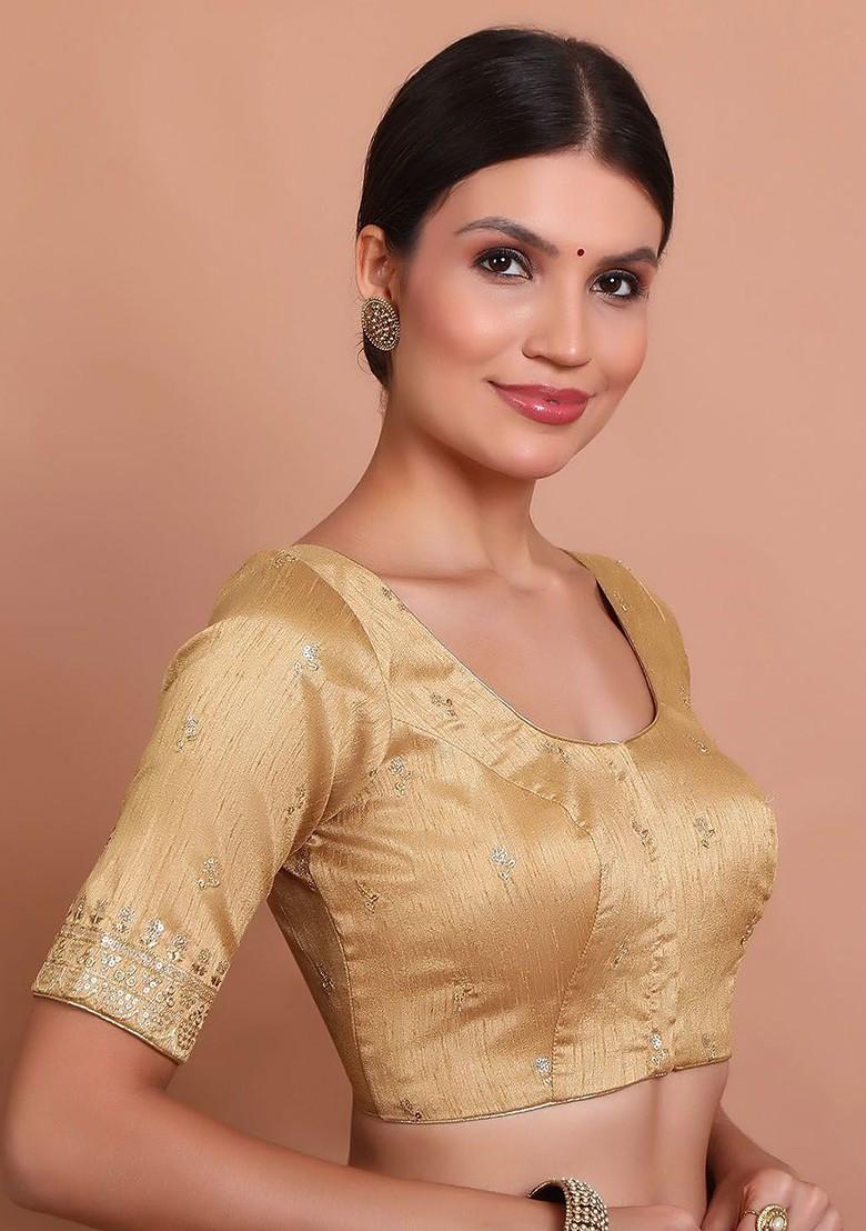 Embroidered Round Neck Saree Blouse
