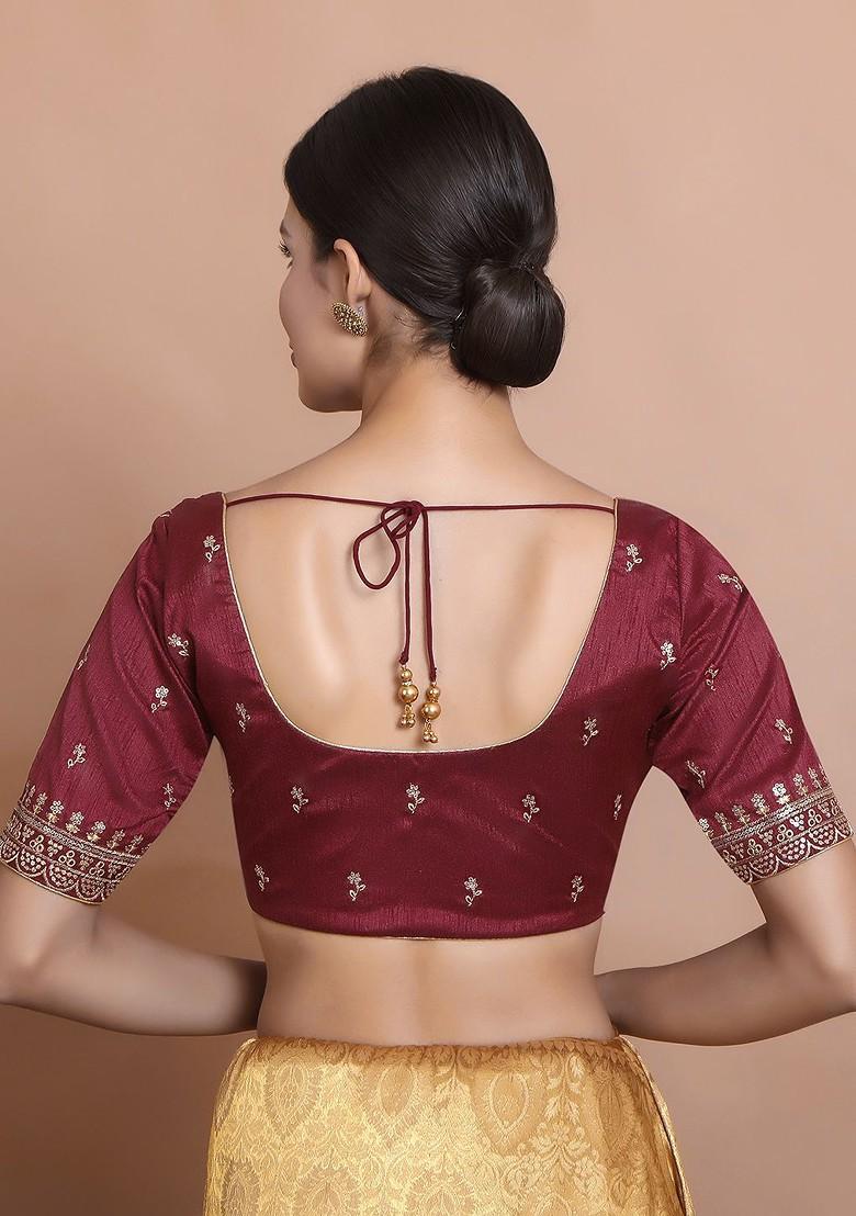 Embroidered Round Neck Saree Blouse